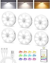 Rechargeable Motion Sensor Under Cabinet Lights, 6-Pack