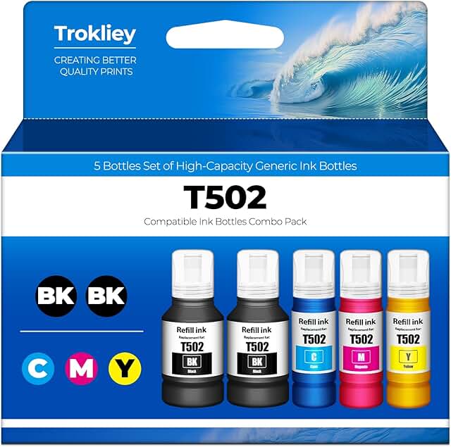 Pack of 5 Ink Refill Bottles for Various Printers