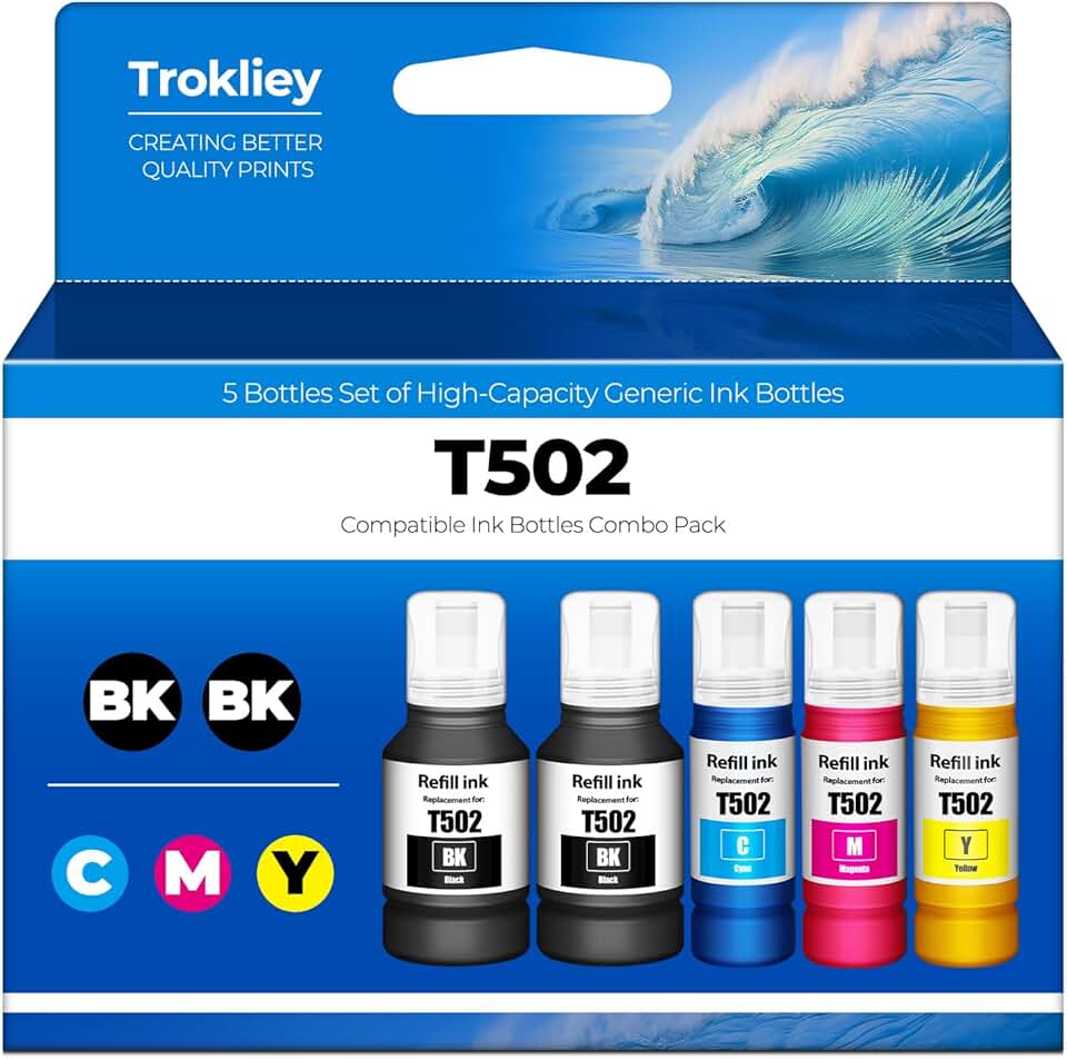 Pack of 5 Ink Refill Bottles for Various Printers