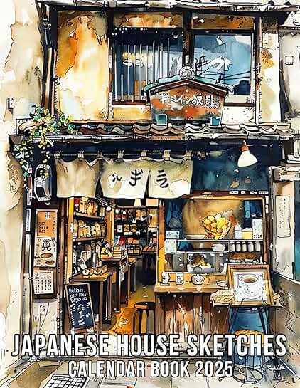 Japanese House Sketches Calendar 2025 for Planning and Gifting