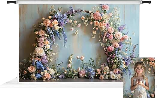 Spring floral arch backdrop for photos and decor