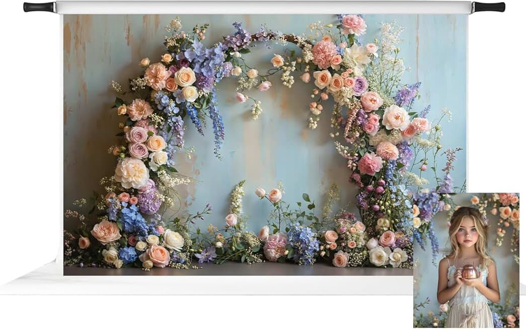 Spring floral arch backdrop for photos and decor