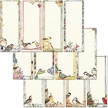 Set of 12 Bird-Themed Magnetic Notepads