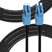 Outdoor OS2 LC to LC Fiber Optic Cable, 50m