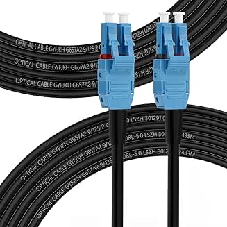 Outdoor OS2 LC to LC Fiber Optic Cable, 50m