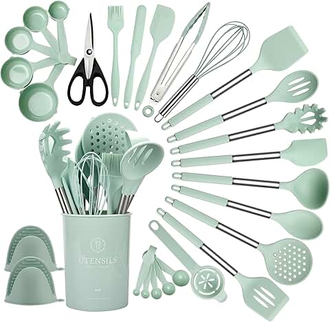 28-Piece Silicone Cooking Utensils Set with Holder