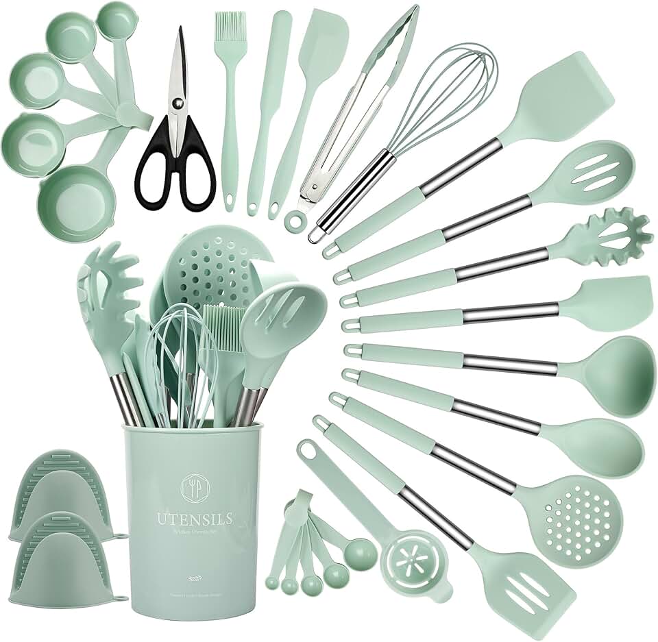 28-Piece Silicone Cooking Utensils Set with Holder