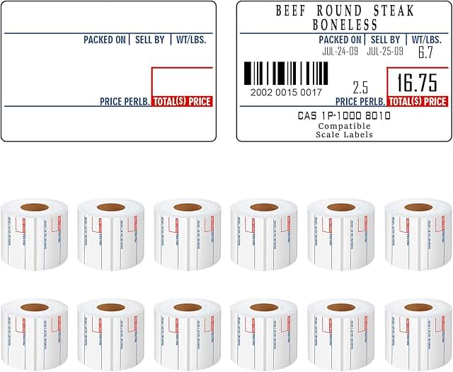 Printing scale labels, 58x40mm, 12 rolls per case