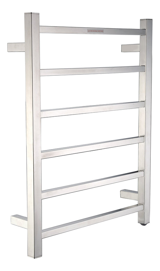 Charles 6-Bar Wall Mount Brushed Nickel Towel Warmer  Energy Efficient 68W Electric Plug in Heated Towel Rack for Bathroom  Stainless Steel Towel Heater Rail Quick Towel Dryer  TW-AZ014BN