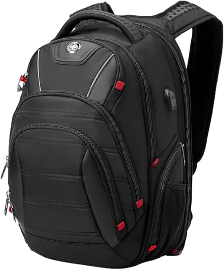 Men's Laptop Backpack with USB Charging and RFID Protection