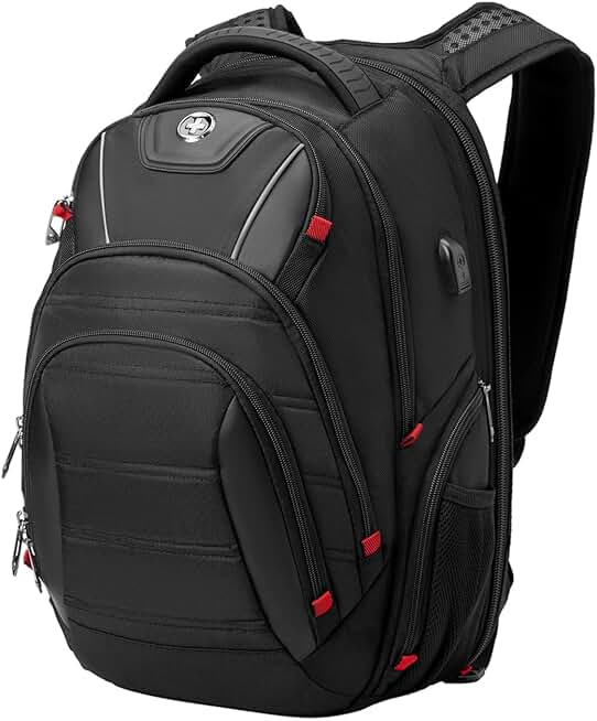 Men's Laptop Backpack with USB Charging and RFID Protection