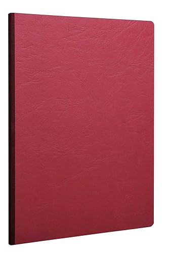 Red clothbound ruled notebook, A5 size