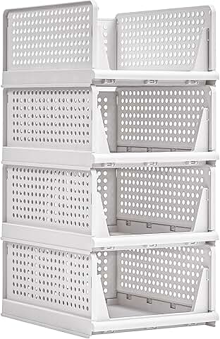 4 Pack Plastic Closet Shelf Organizers