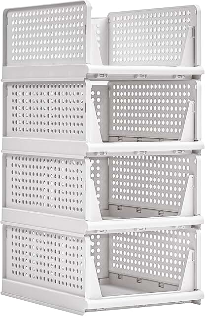 4 Pack Plastic Closet Shelf Organizers