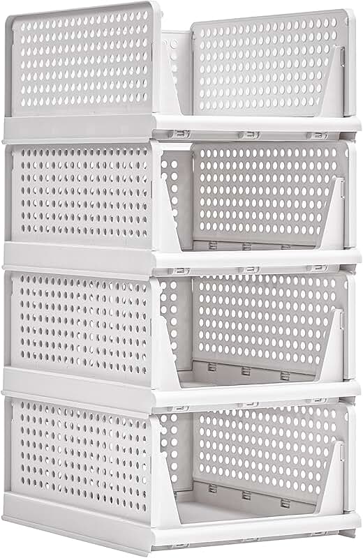4 Pack Plastic Closet Shelf Organizers