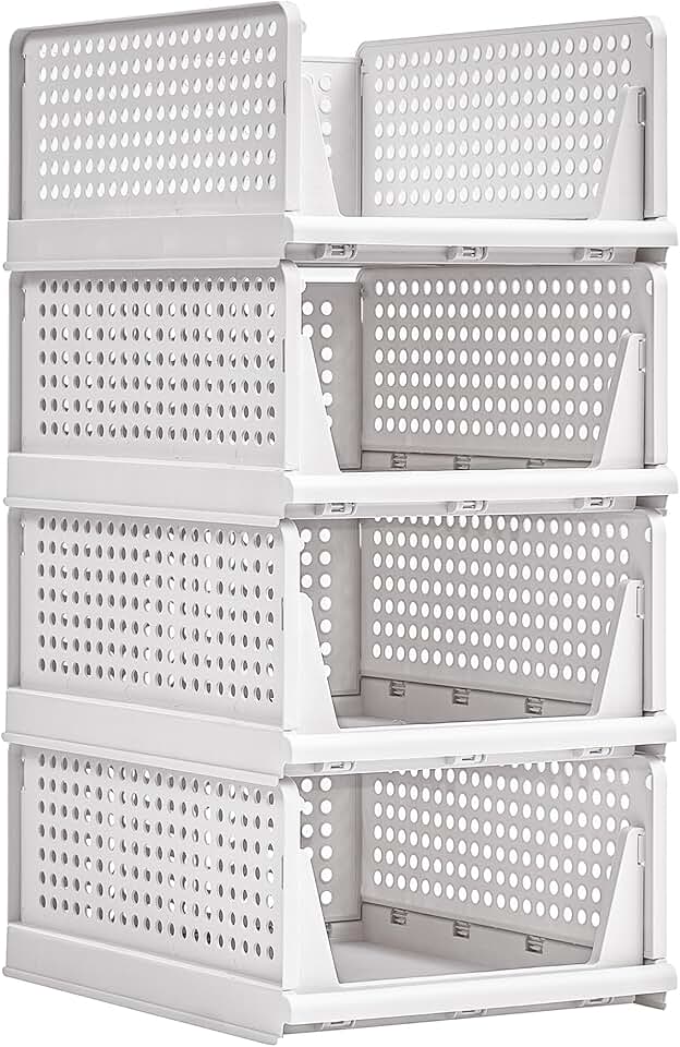 4 Pack Plastic Closet Shelf Organizers