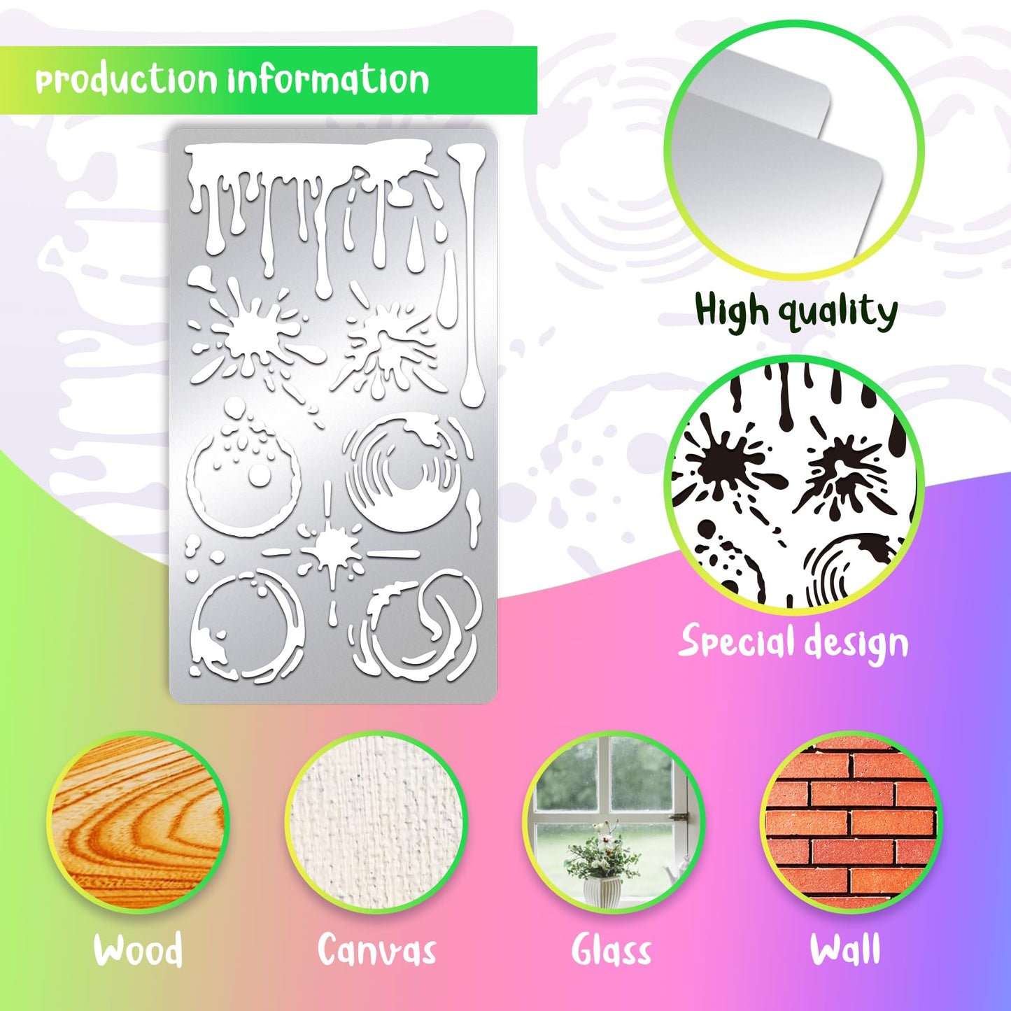 Stainless Steel Painting Kit with Stencils and Bookmarks