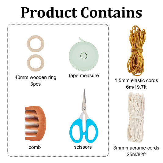 Boho Angelic Macrame DIY Kit with Wooden Rings