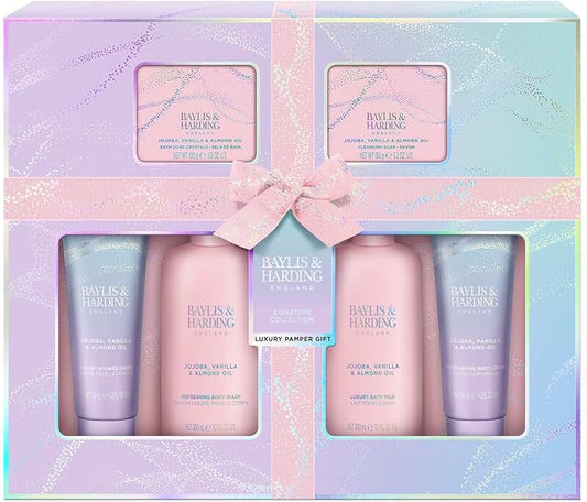 Luxury Skin and Body Gift Set with Jojoba, Vanilla, and Almond Oils