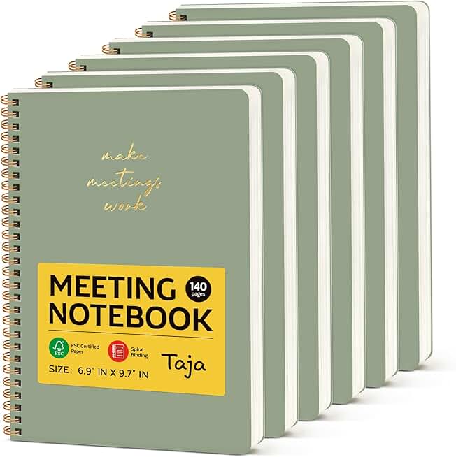 Six Meeting Notebooks for Work Organization