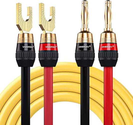 10 Gauge 1-Pair Speaker Wire with Gold Connectors