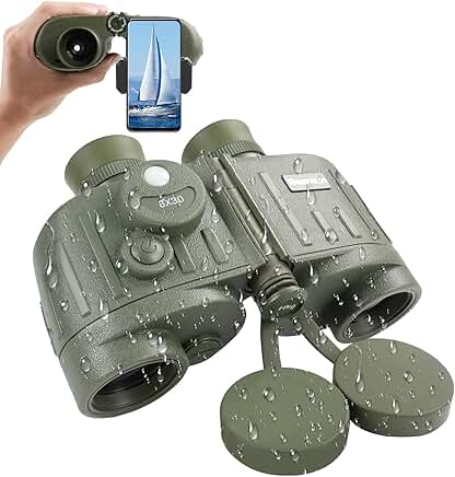 8x30 Marine Binoculars with Rangefinder and Compass