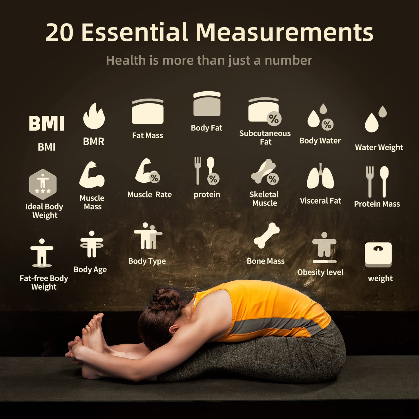 Scale for Body Weight, 8 Electrodes High Accurate Rechargeable Composition Analyzer with Heart Rate Heart Index Body Fat Scale Digital Bathroom Scale Composition Muscle  Fat Measurement 400