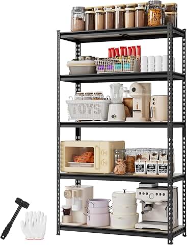 Heavy Duty 5-Tier Garage Storage Shelf, 72" High