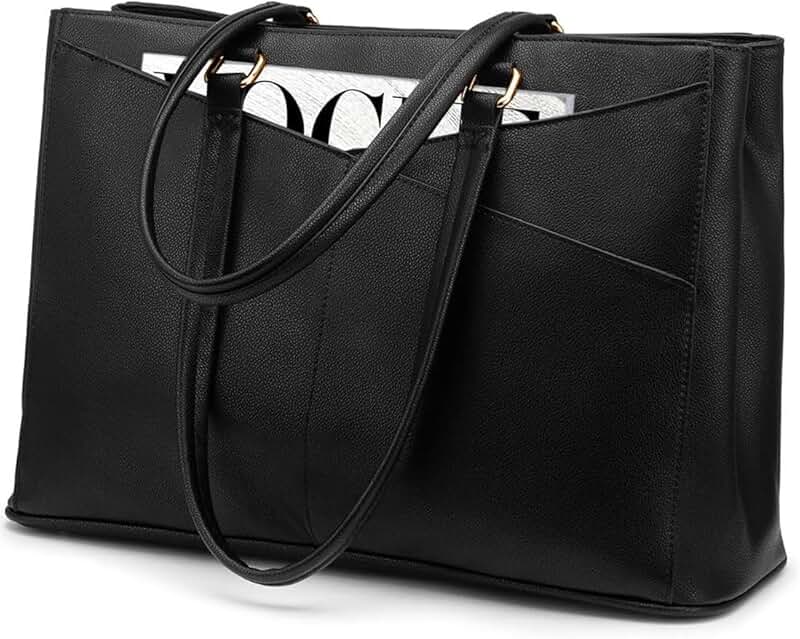 Waterproof Leather Laptop Tote Bag for Women