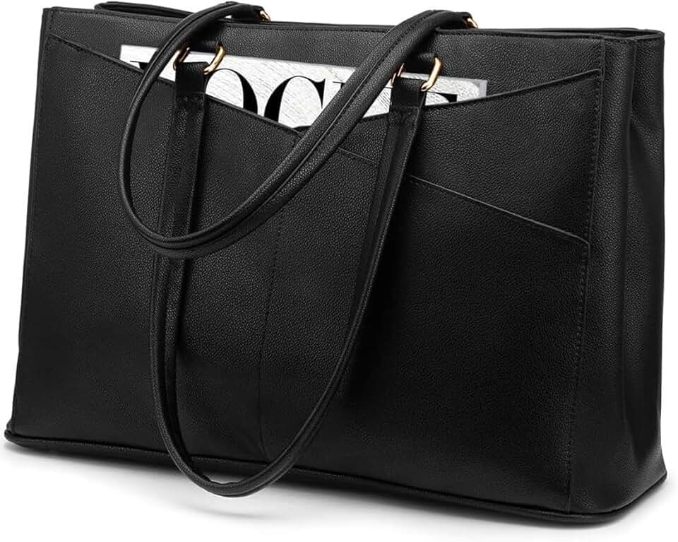 Waterproof Leather Laptop Tote Bag for Women
