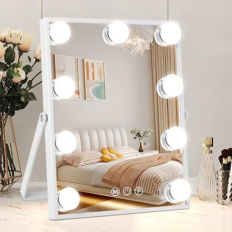 Lighted Vanity Mirror with Dimmable Bulbs and Touch Control