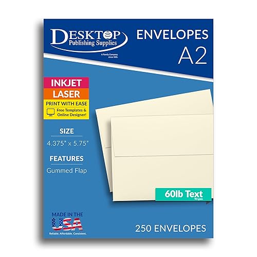 A2 Cream Square Flap Envelopes, Pack of 250