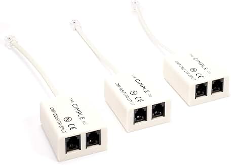 3-Pack Phone Line Noise Filter for DSL and Fax