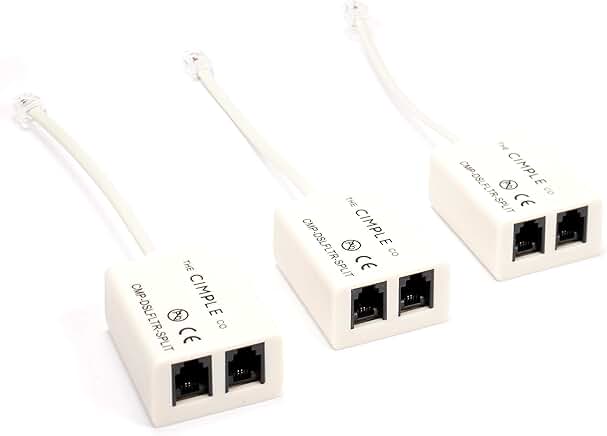 3-Pack Phone Line Noise Filter for DSL and Fax
