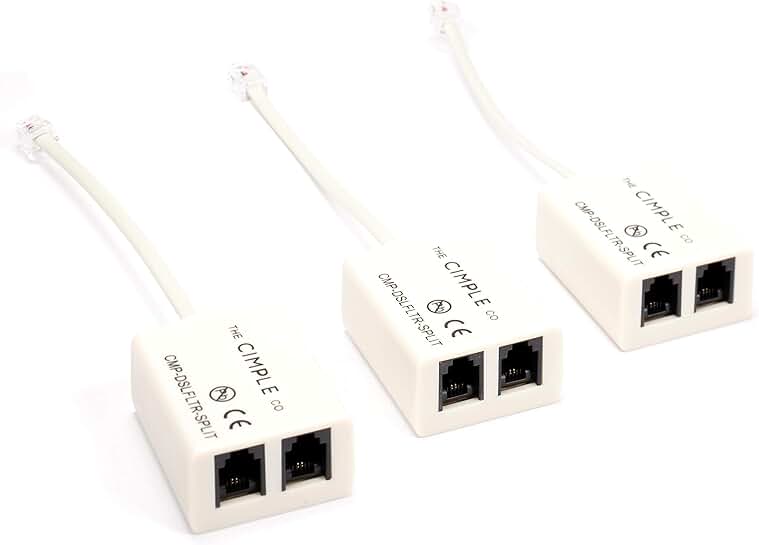 3-Pack Phone Line Noise Filter for DSL and Fax