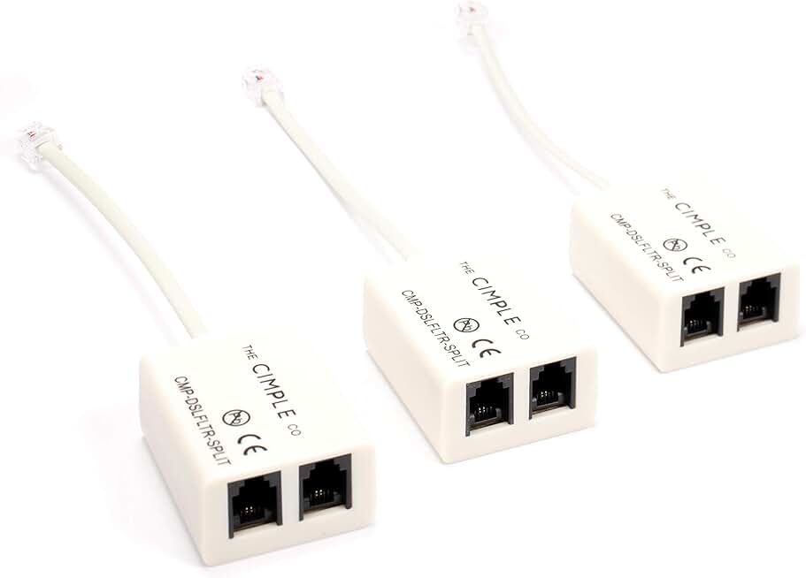 3-Pack Phone Line Noise Filter for DSL and Fax