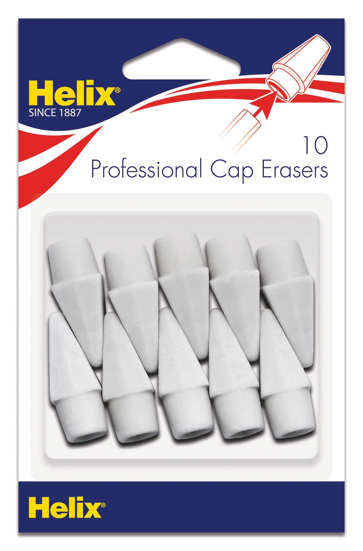 Professional Pencil Cap Erasers, 10 Pack