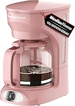 12-Cup Pink Coffee Maker with Borosilicate Carafe