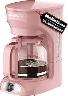 12-Cup Pink Coffee Maker with Borosilicate Carafe