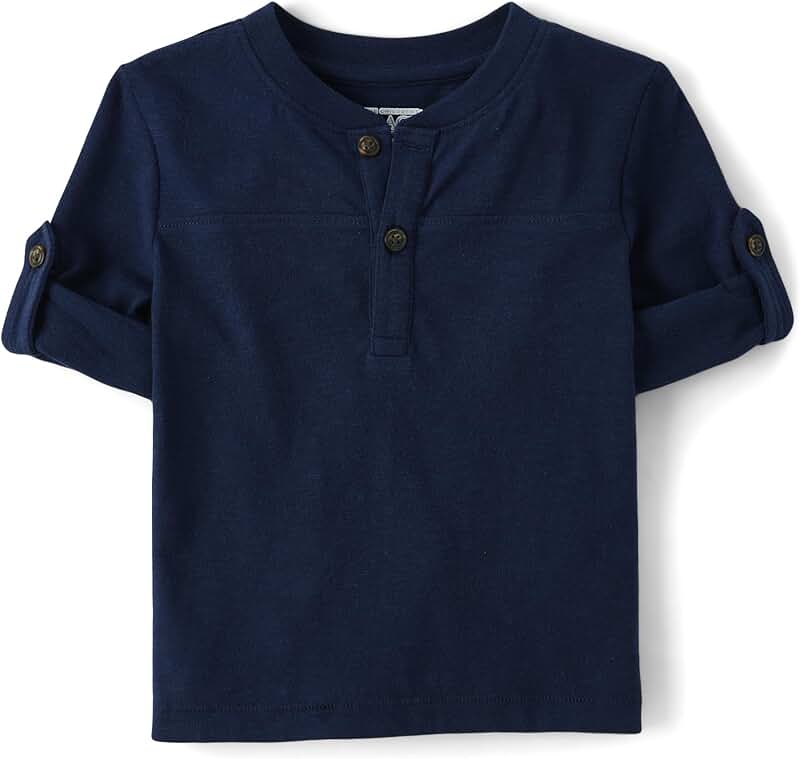 Baby Boys' Long Sleeve Rolled Cuff Henley Shirt