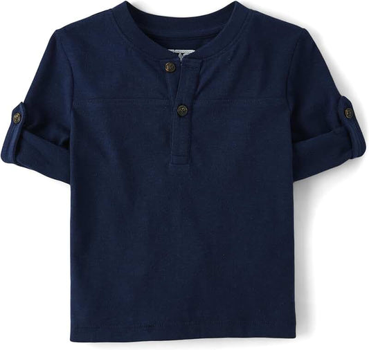 Baby Boys' Long Sleeve Rolled Cuff Henley Shirt