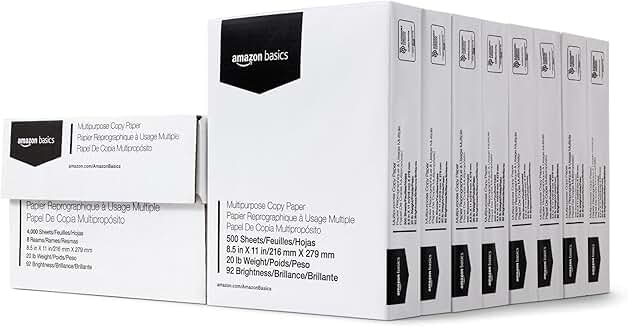 Multipurpose Copy Printer Paper, 20 lb, 8.5 x 11 Inches
