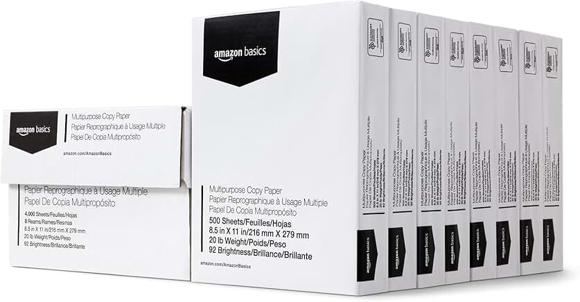Multipurpose Copy Printer Paper, 20 lb, 8.5 x 11 Inches