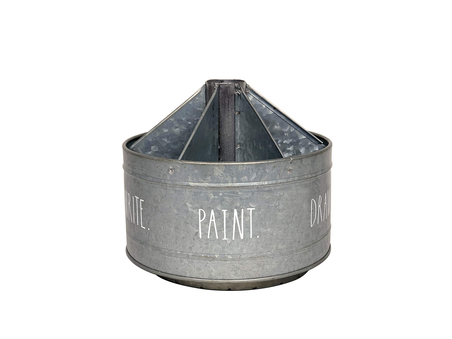 Rotating Galvanized Steel Organizer with 6 Compartments