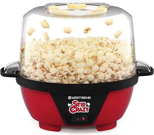 Large 6-Quart Hot Oil Popcorn Popper with Stirring Rod