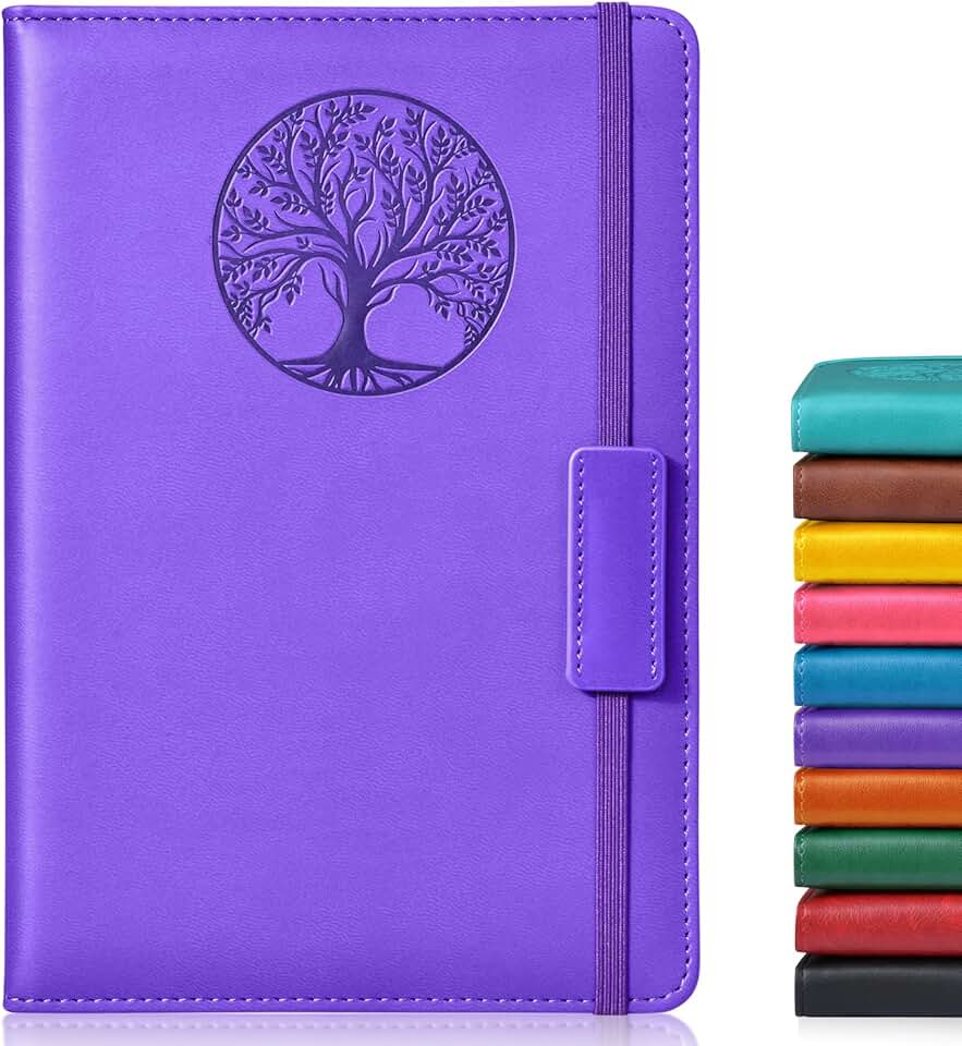 Purple hardcover lined journal for writing and note-taking