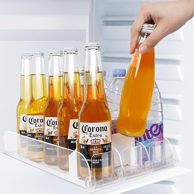 Fridge Drink Organizer with Automatic Pusher
