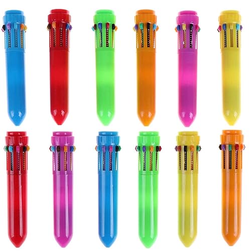 30 Pack Neon Mini Retractable Ballpoint Pens in 6 Colors