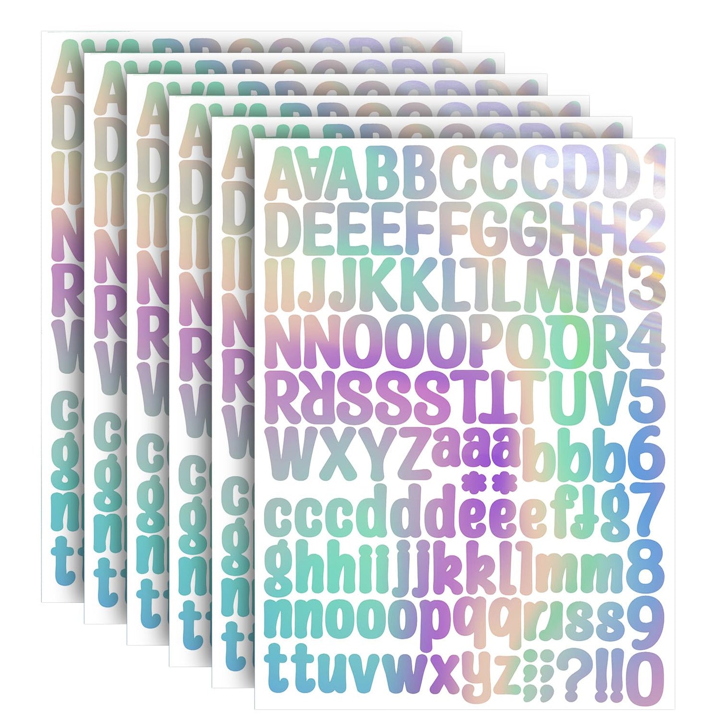 6 Sheets Waterproof Custom Name Letter Stickers