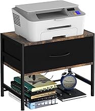 Two-Tier Desktop Printer Stand with Storage Drawer